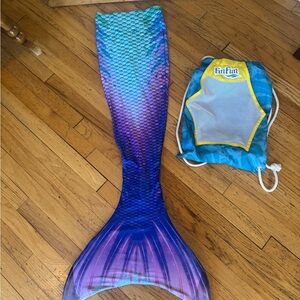 Fin Fun Kids Mermaid Tail Swim Coverup - Purple Teal Gradient
